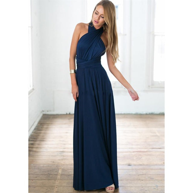 Long Wrap Dress - - dress