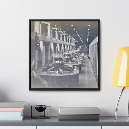 Boulder Dam Powerhouse Gallery Canvas Wraps Square Frame 20″ x 20″ 1.25" Black