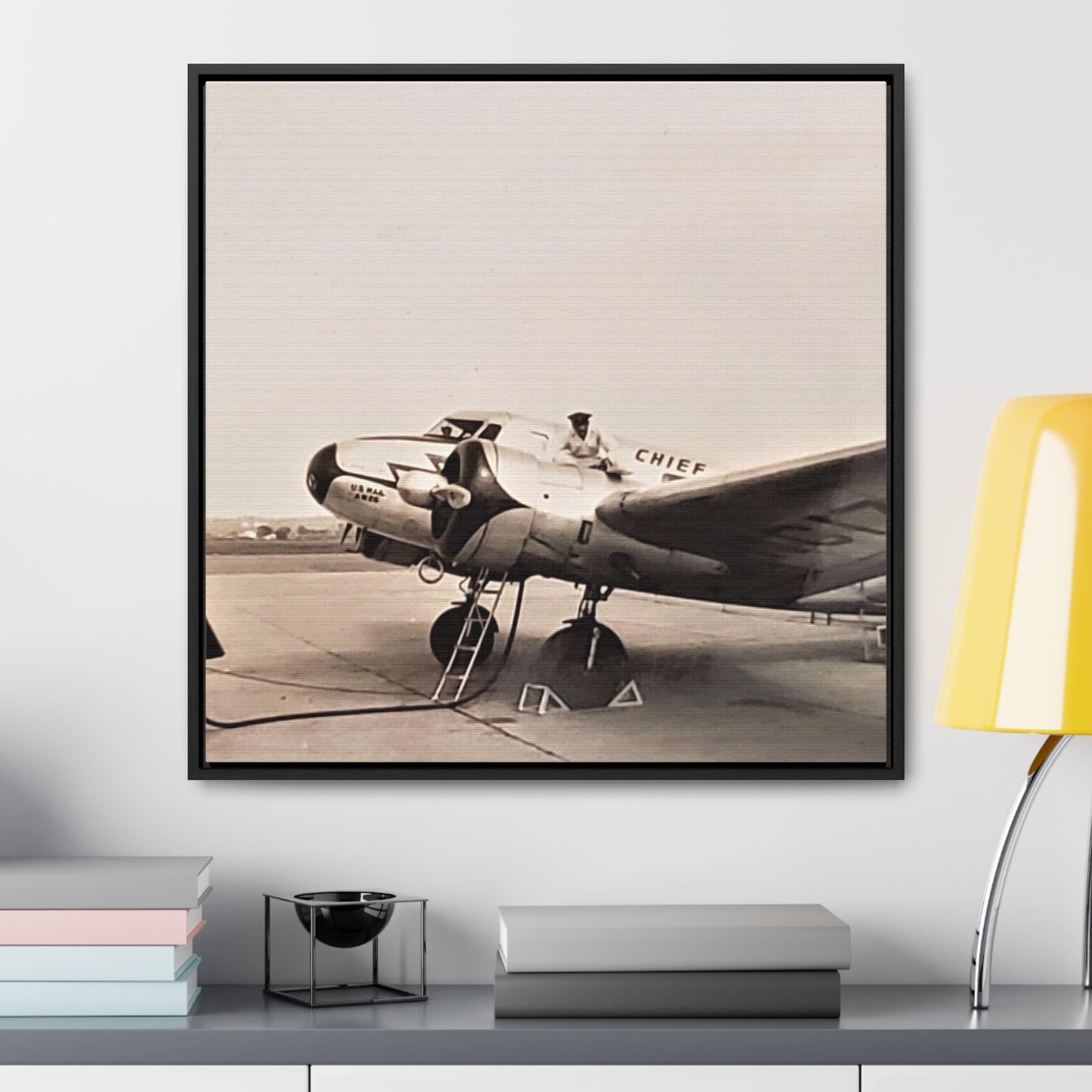 Refueling Mid-Contintent Chief Line 1939 Gallery Canvas Wraps, Square Frame