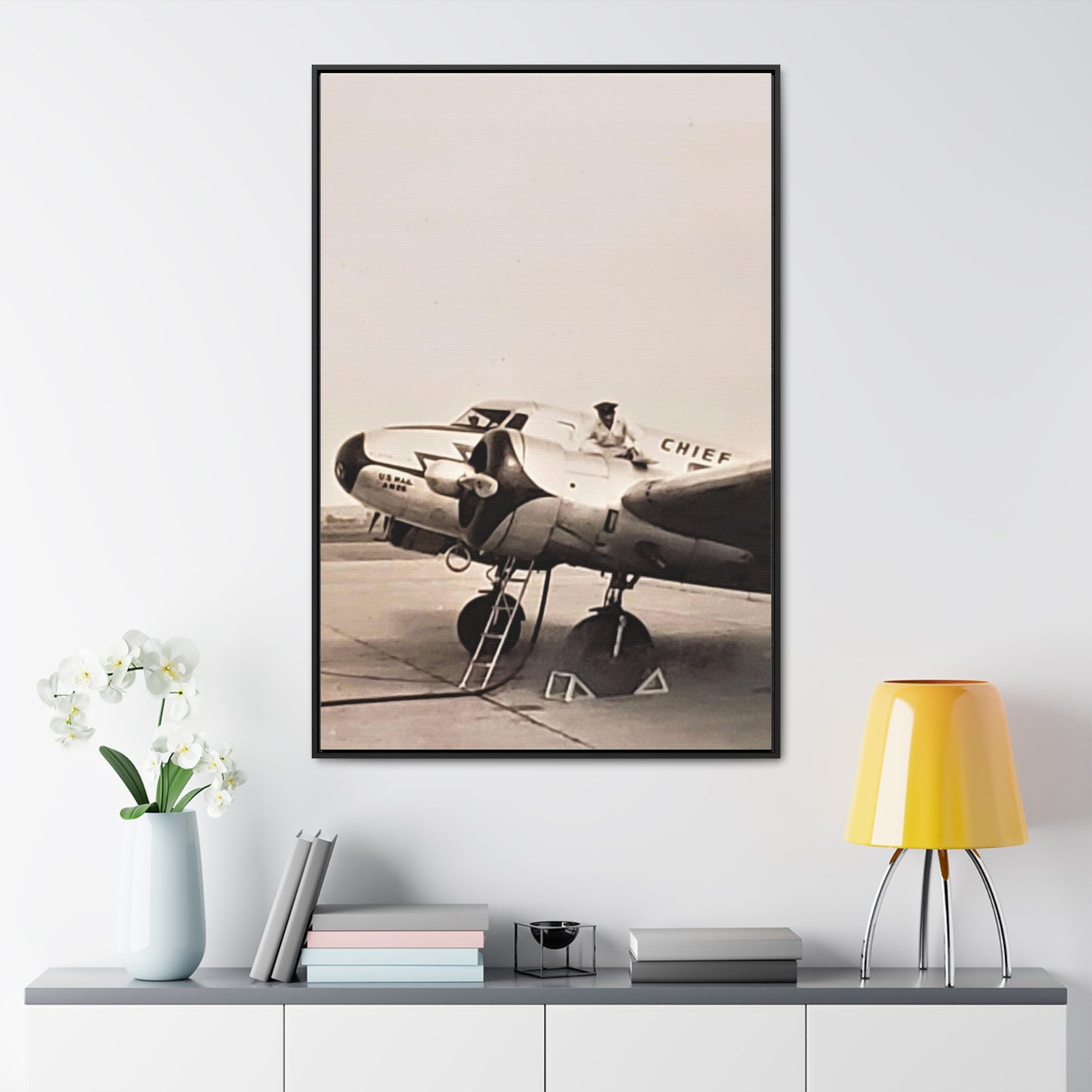 Refueling Mid-Contintent Chief Line 1939 Gallery Canvas Wraps, Vertical Frame