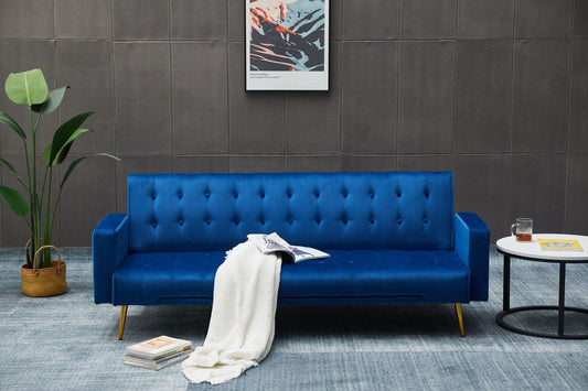 Comfort Compact Design Sofa Bed - Blue - Futon Sofas