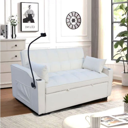 Modern Velvet Double Sofa Bed With Pull-out Bed 3-in-1 Convertible Sofa Bed - - sofa bed