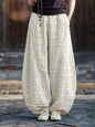 Raw-Edged Linen Meditation Bloomers – Natural Pants for Practice & Everyday Wear - Hemp Color Free Size - Pants