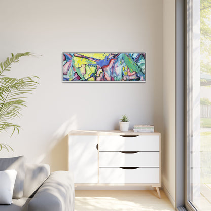 Alien Abstract Colorful Framed Canvas Art - Kia Day Design