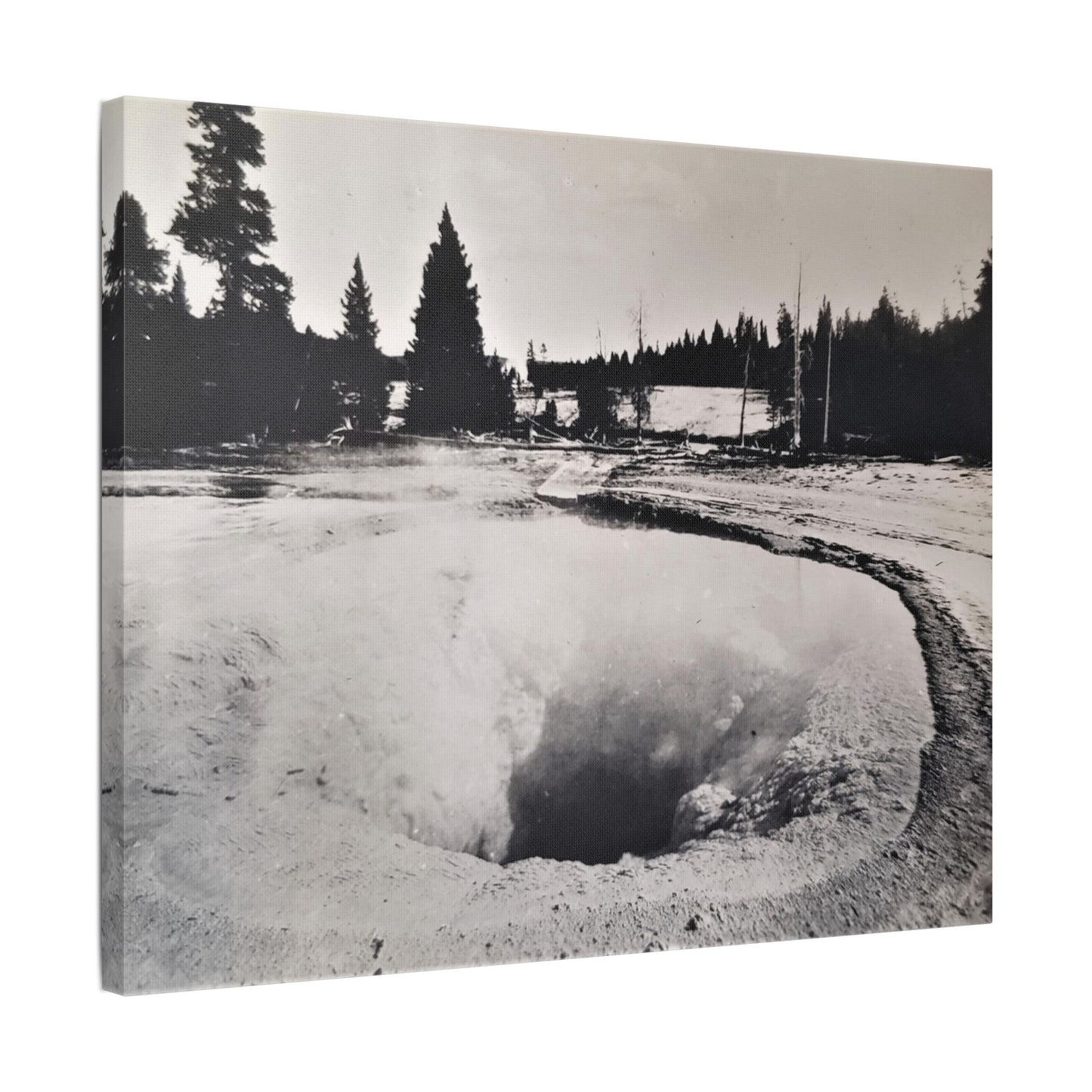 Morning Glory Pool Yellowstone Satin Canvas, Stretched