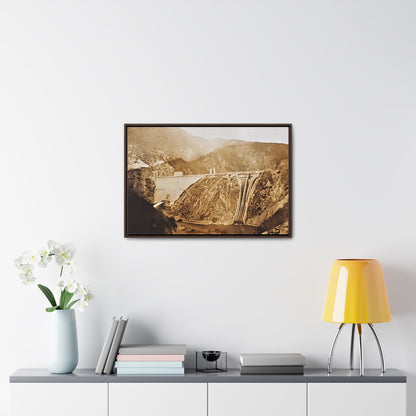 Back View Morris Dam Spillway Gallery Canvas Wraps Horizontal Frame 30″ x 20″ Walnut 1.25"