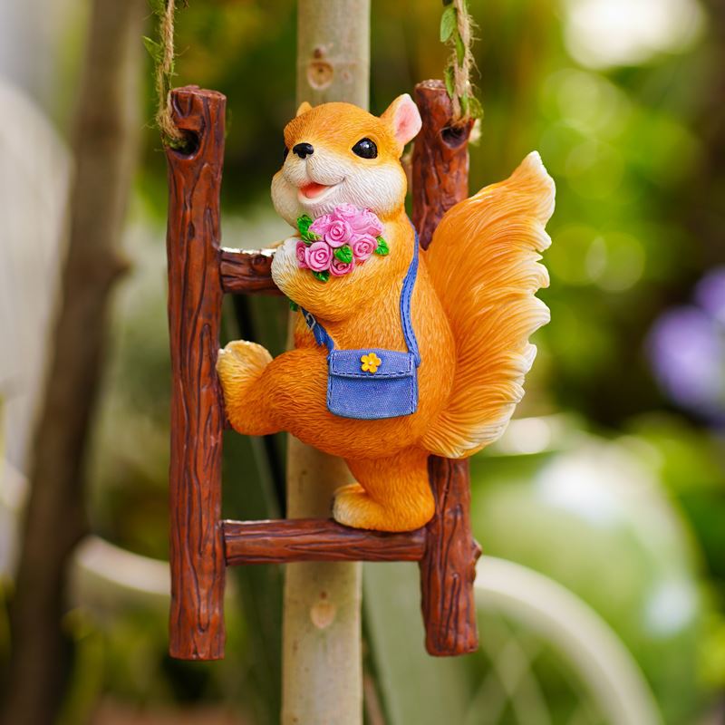 Enchanted Garden Climbers Featuring Squirrels - ladder squirrel - yard decoration