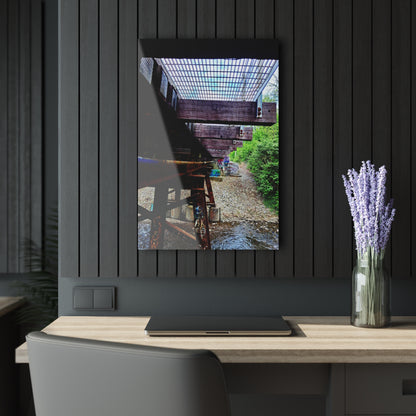 Industrial Bridge Photo Acrylic Print — French Cleat Hanging Wall Art - 20″ x 30″ (Vertical) 0.25'' - Home Decor