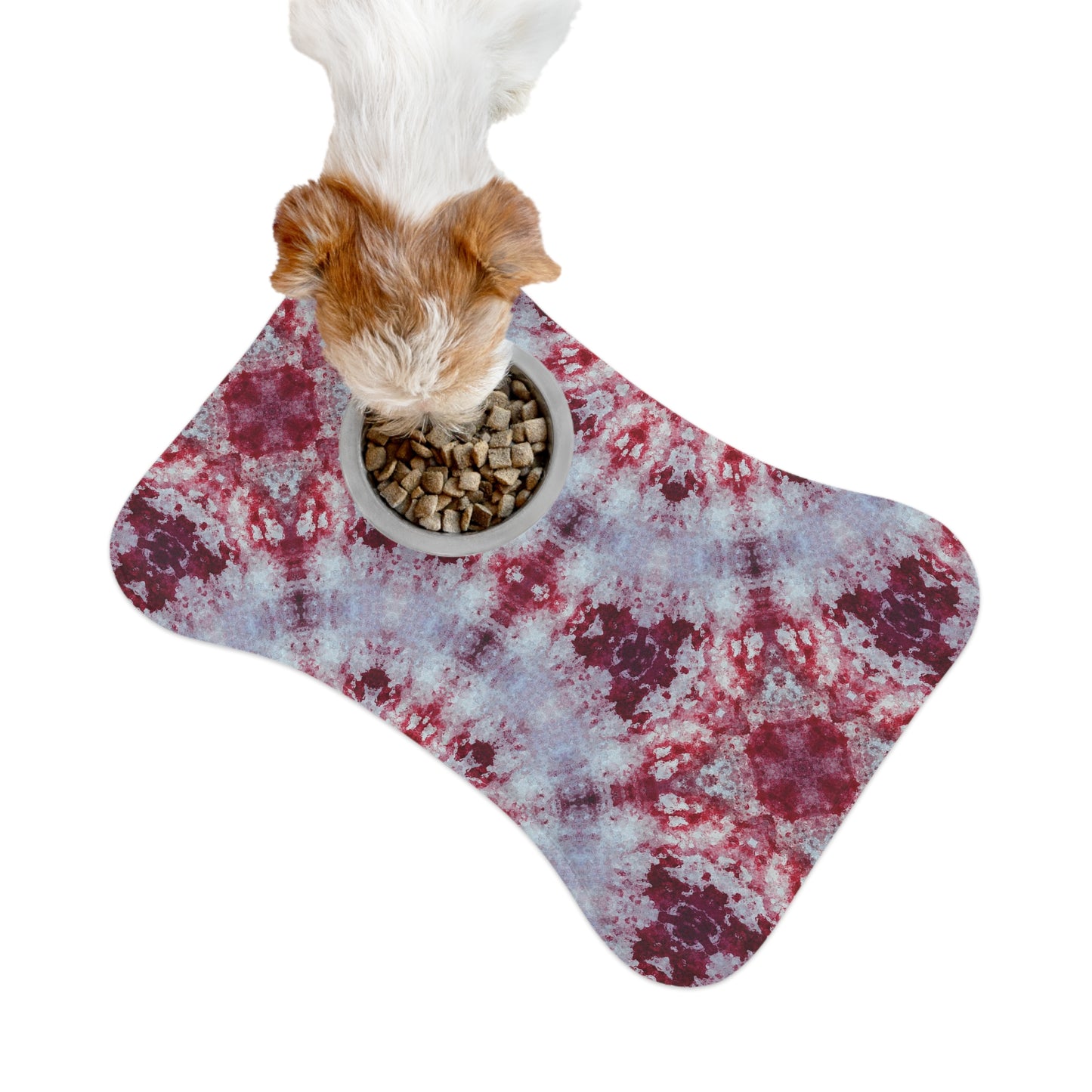 Red and White Tie Dye Pet Feeding Mats