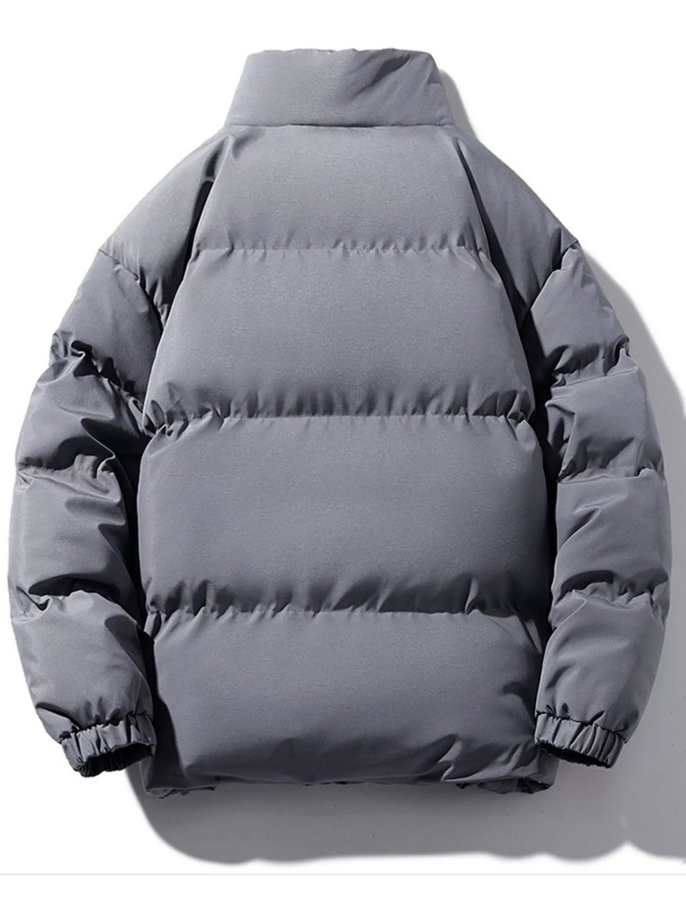 Men's Plus Size Zip Up Sherpa Lined Puffer Jacket - -