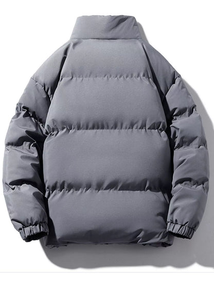 Men's Plus Size Zip Up Sherpa Lined Puffer Jacket - -
