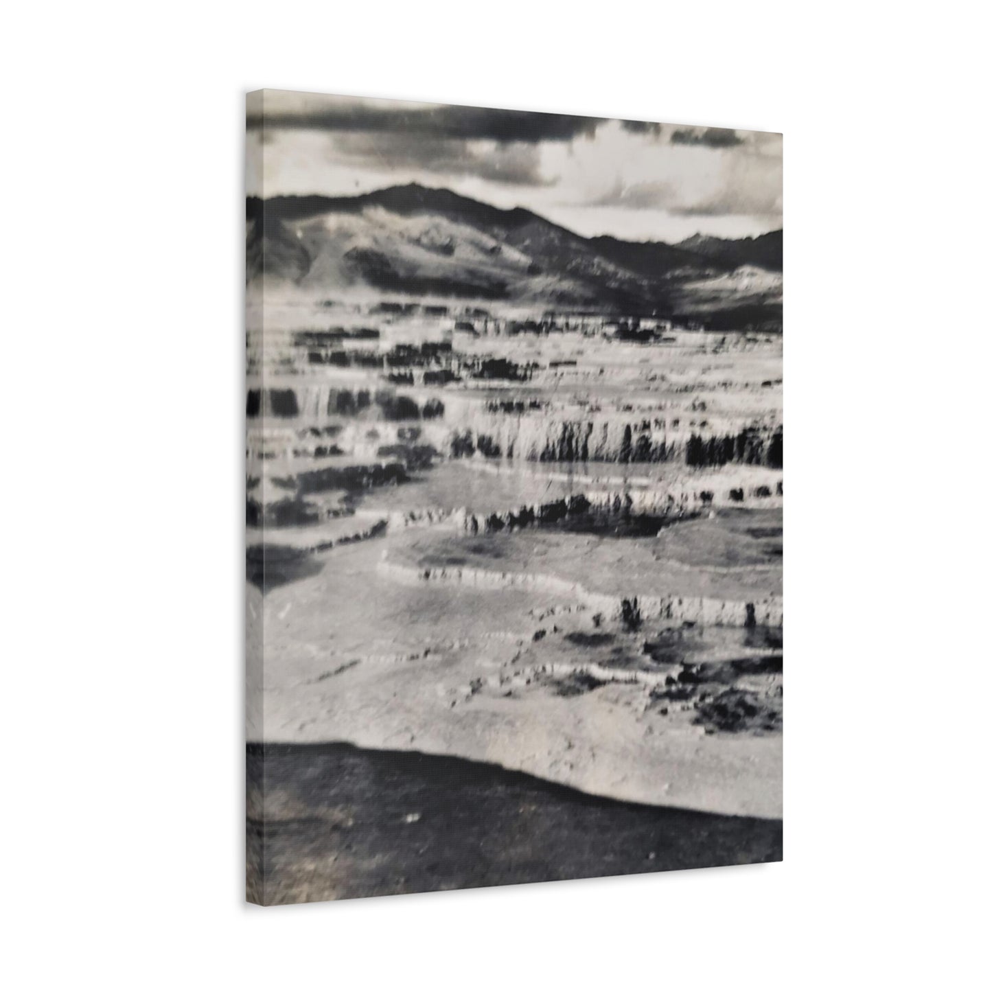 Springs at top of Jupiter Terrace Yellowstone Stretched Canvas