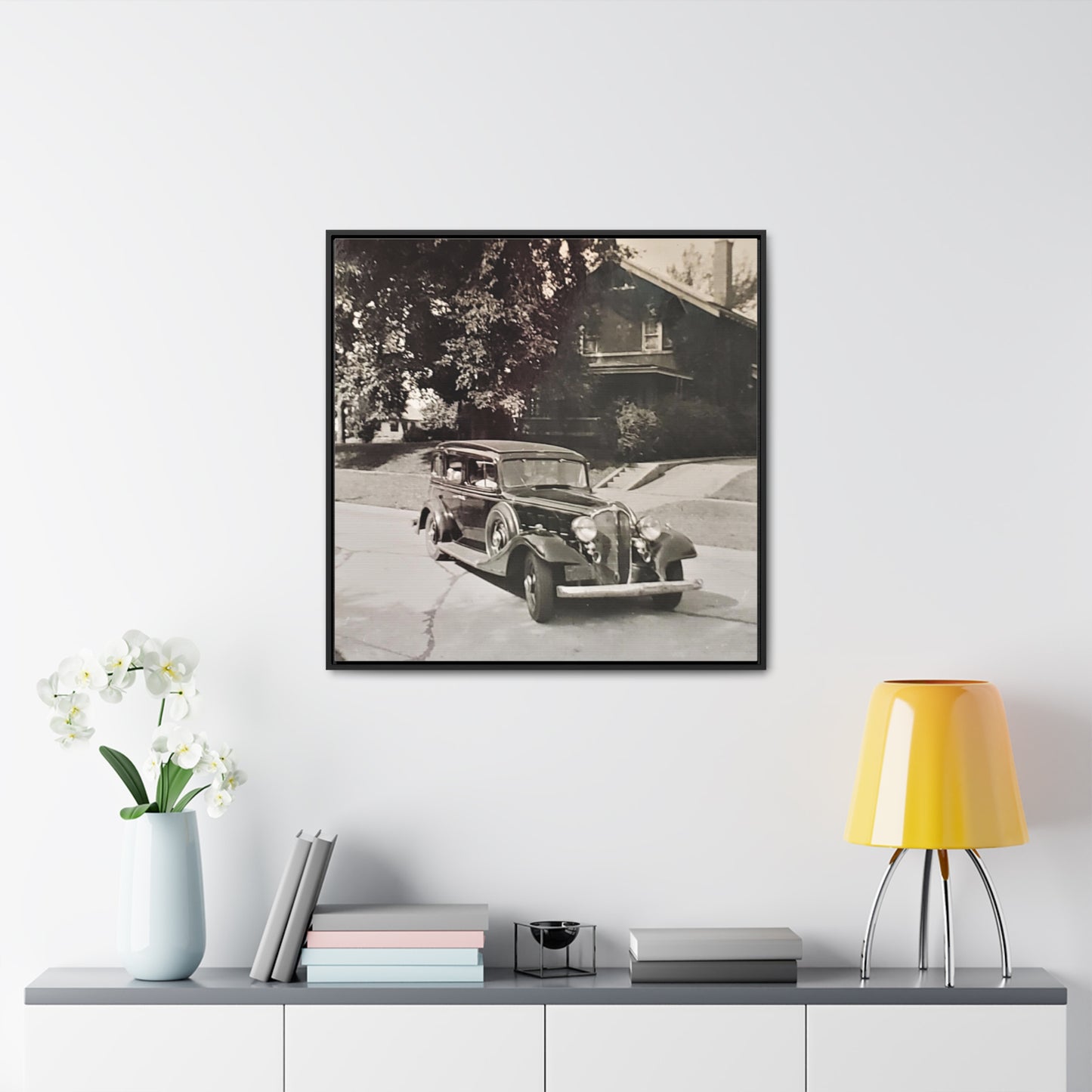 Classic Car Gallery Canvas Wraps, Square Frame