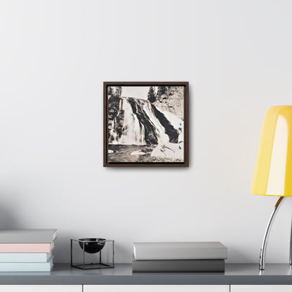 Gibbon Falls Yellowstone Gallery Canvas Wraps Square Frame 10″ x 10″ Premium Gallery Wraps (1.25″) Walnut