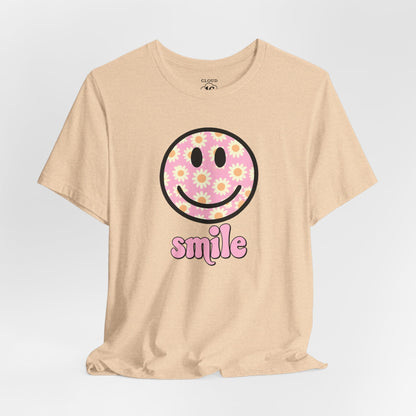 Smile Floral Womens T-Shirt - Positive Vibes Tee- Cloud 16 Clothing Co.- {{Product type}}