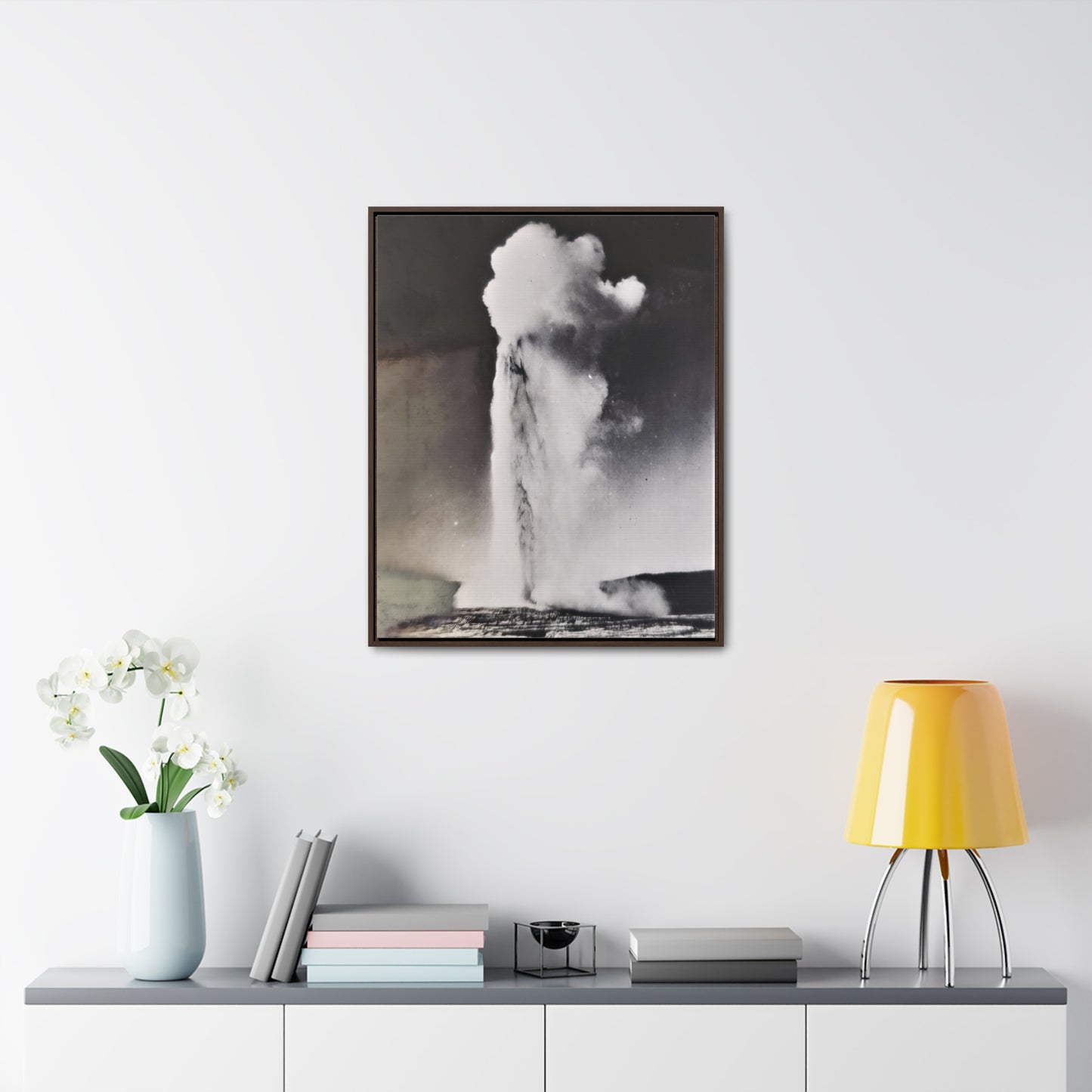 Old Faithful Geyser Yellowstone Gallery Canvas Wraps, Vertical Frame