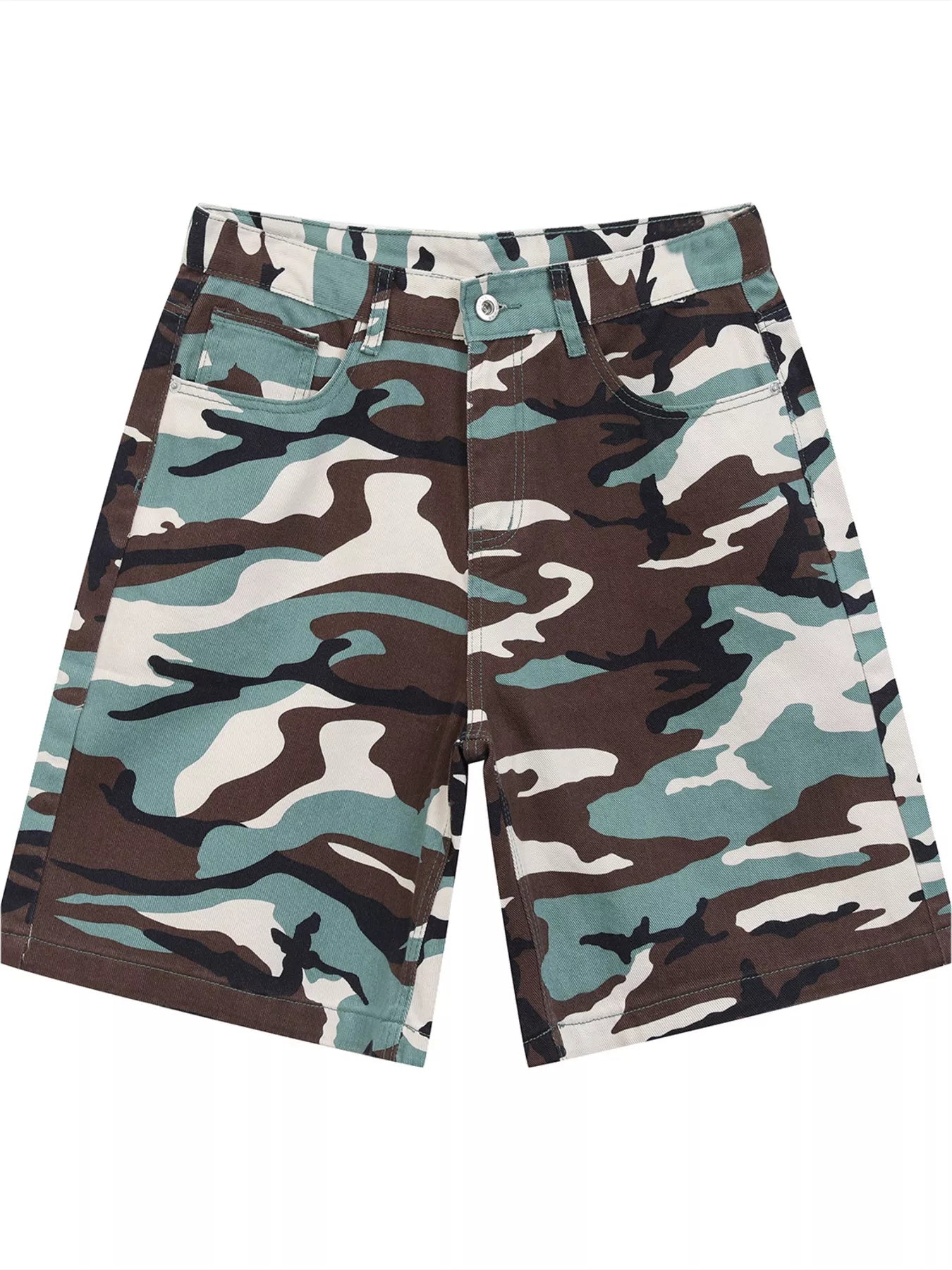 Men's Camouflage Denim Shorts - -