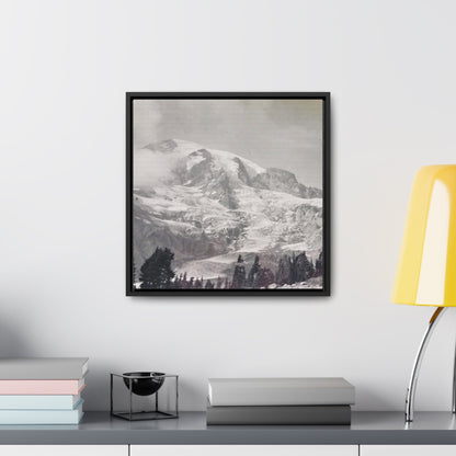 Mount Rainier Gallery Canvas Wraps Square Frame 16″ x 16″ Premium Gallery Wraps (1.25″) Black