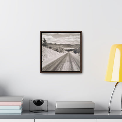 Western Road Gallery Canvas Wraps Square Frame 12″ x 12″ 1.25" Walnut