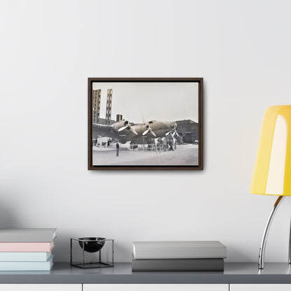 Boeing B-17 Bomber Gallery Canvas Wraps Horizontal Frame 14″ x 11″ Walnut 1.25"