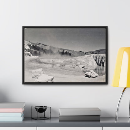Mammoth Hot Springs Gallery Canvas Wraps Horizontal Frame 24″ x 16″ Black Premium Gallery Wraps (1.25″)