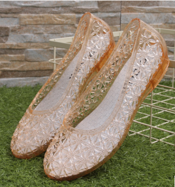Breathable Flat Bottom Jelly Shoes - - shoes