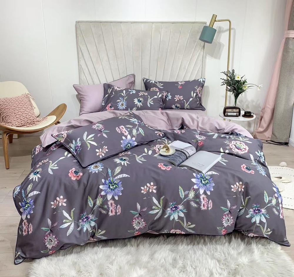 Floral 100% 60s Cotton Reactive Printing Bedding Sets With Flowers