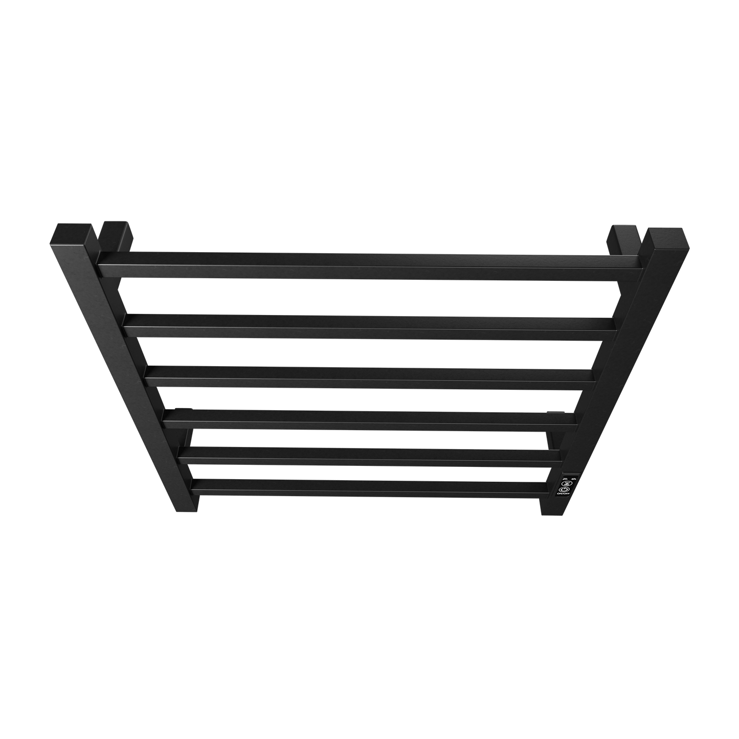 Towel Warmer 6 Bar Electric Heated Towel Rack Wall Mount Plug-in/Bath Towel Heater Matt-Black - Timer - -