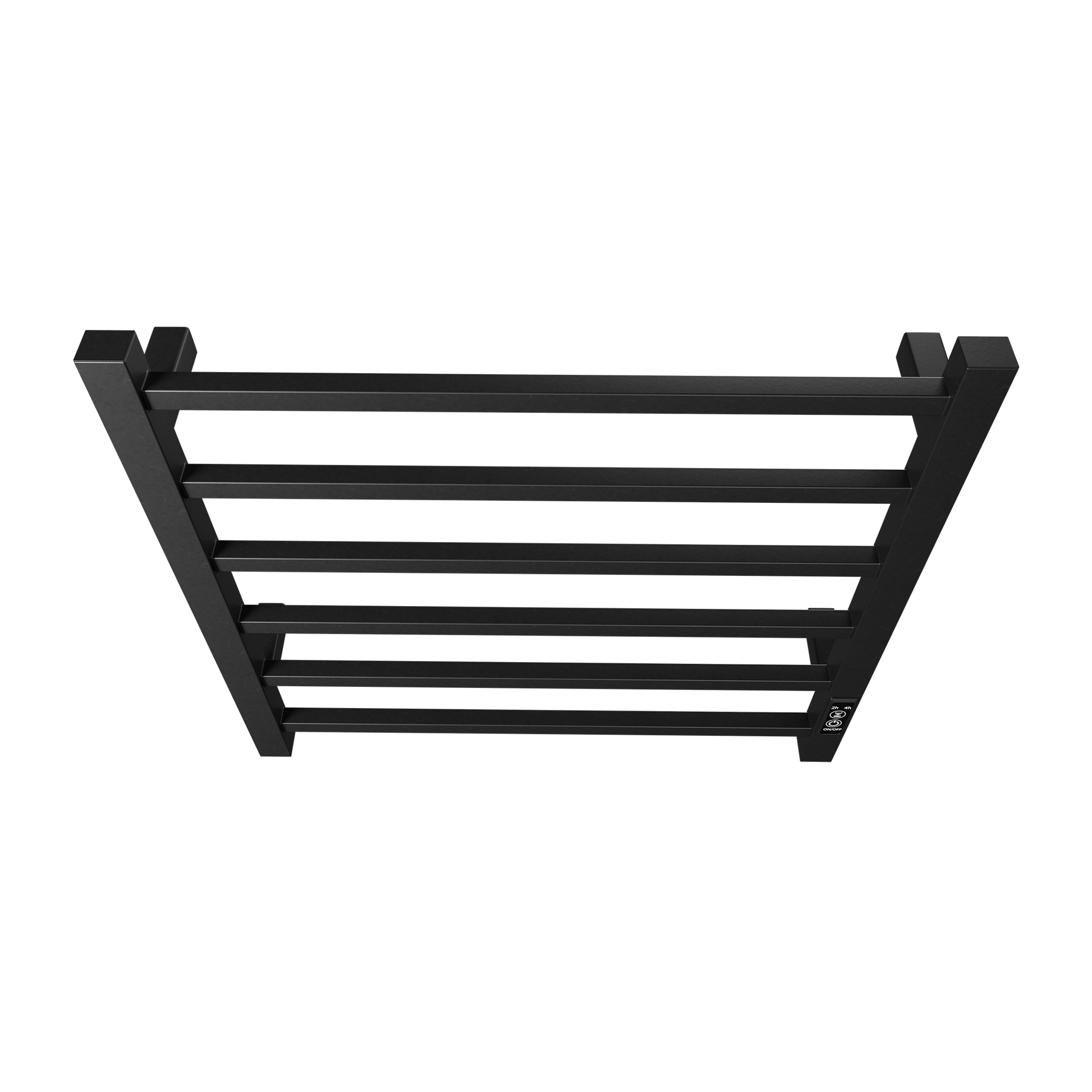 Towel Warmer 6 Bar Electric Heated Towel Rack Wall Mount Plug-in/Bath Towel Heater Matt-Black - Timer - -