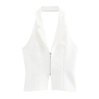 Women Backless Strapless Halter Corset Tops Front Zipper Camis Tops Kia Day Design