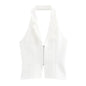 Women Backless Strapless Halter Corset Tops Front Zipper Camis Tops Kia Day Design