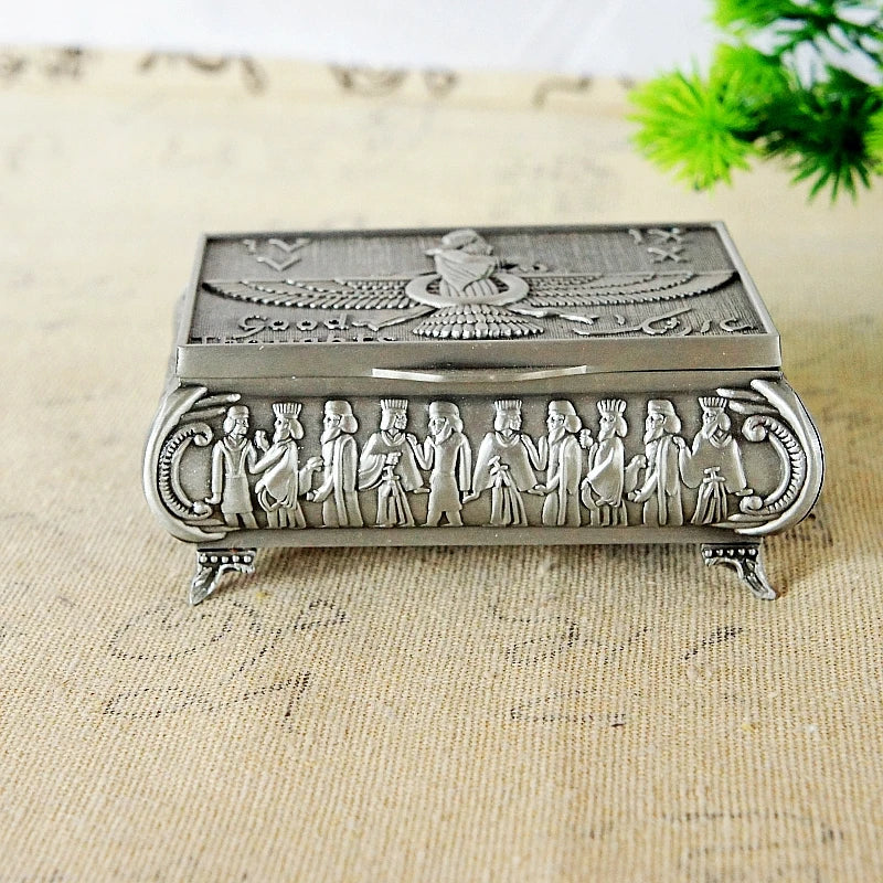 Antique Sterling Silver Plated Trinket Jewlery Box