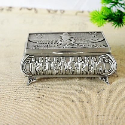 Antique Sterling Silver Plated Trinket Jewlery Box