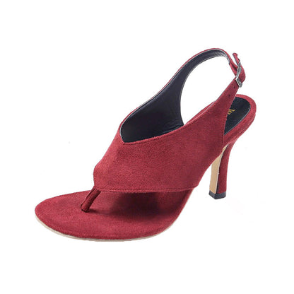 Chic Buckle Stiletto Sandals for Women - Red 42 - heels