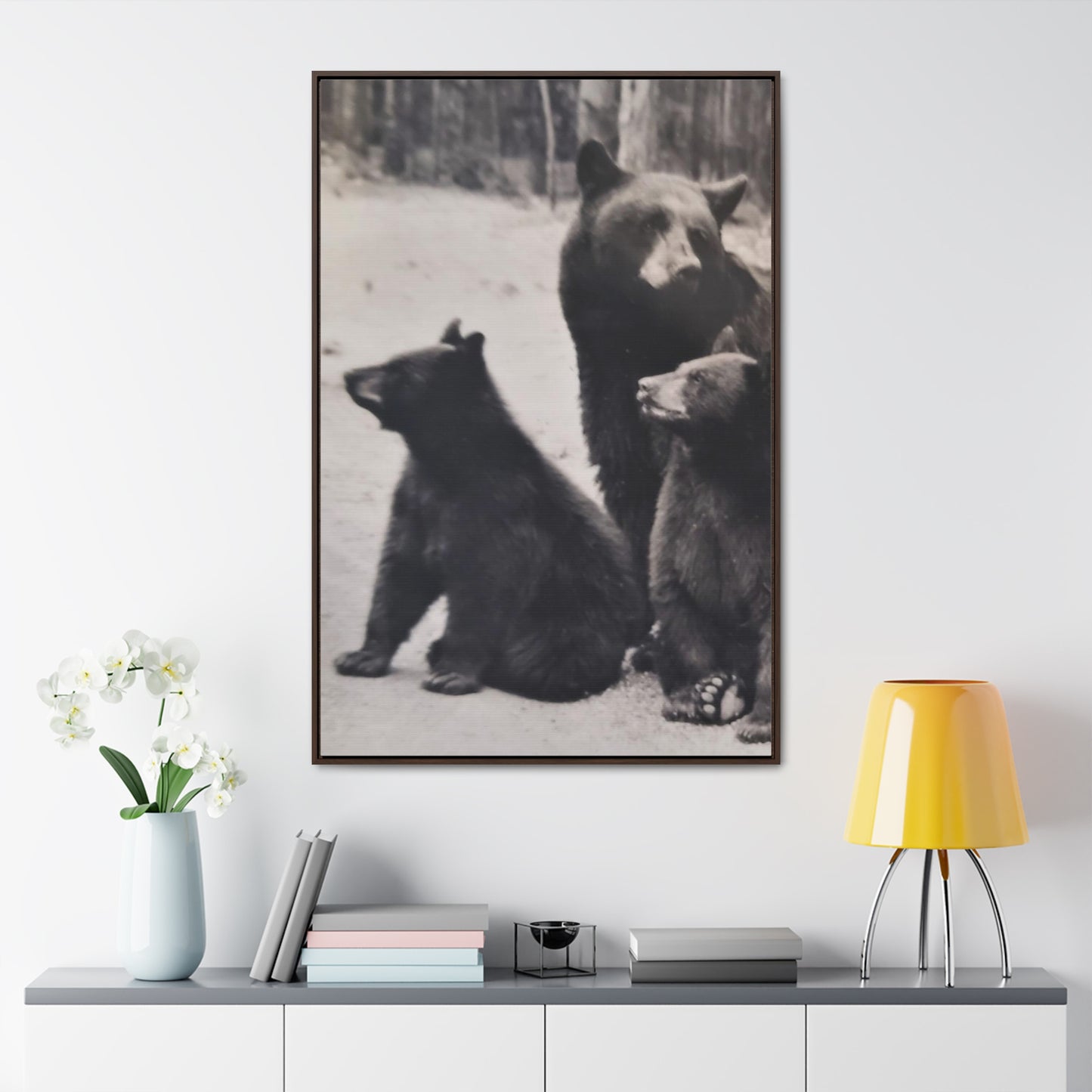 Yellowstone Back Bears Gallery Canvas Wraps, Vertical Frame