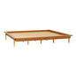 Mid-Century Modern Solid Wood King Platform Bed Frame Caramel - Caramel - platform bed