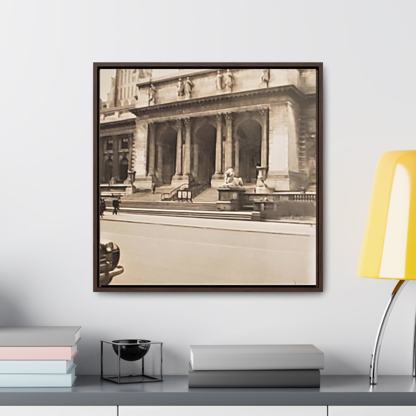 New York Public Library Gallery Canvas Wraps, Square Frame