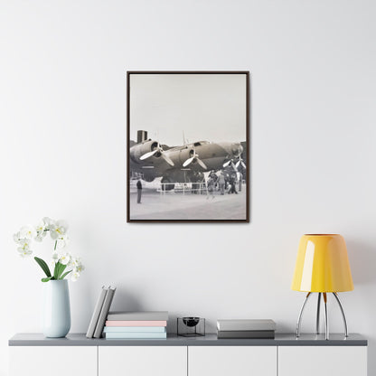 Boeing B-17 Bomber Gallery Canvas Wraps Vertical Frame 24″ x 30″ 1.25" Walnut