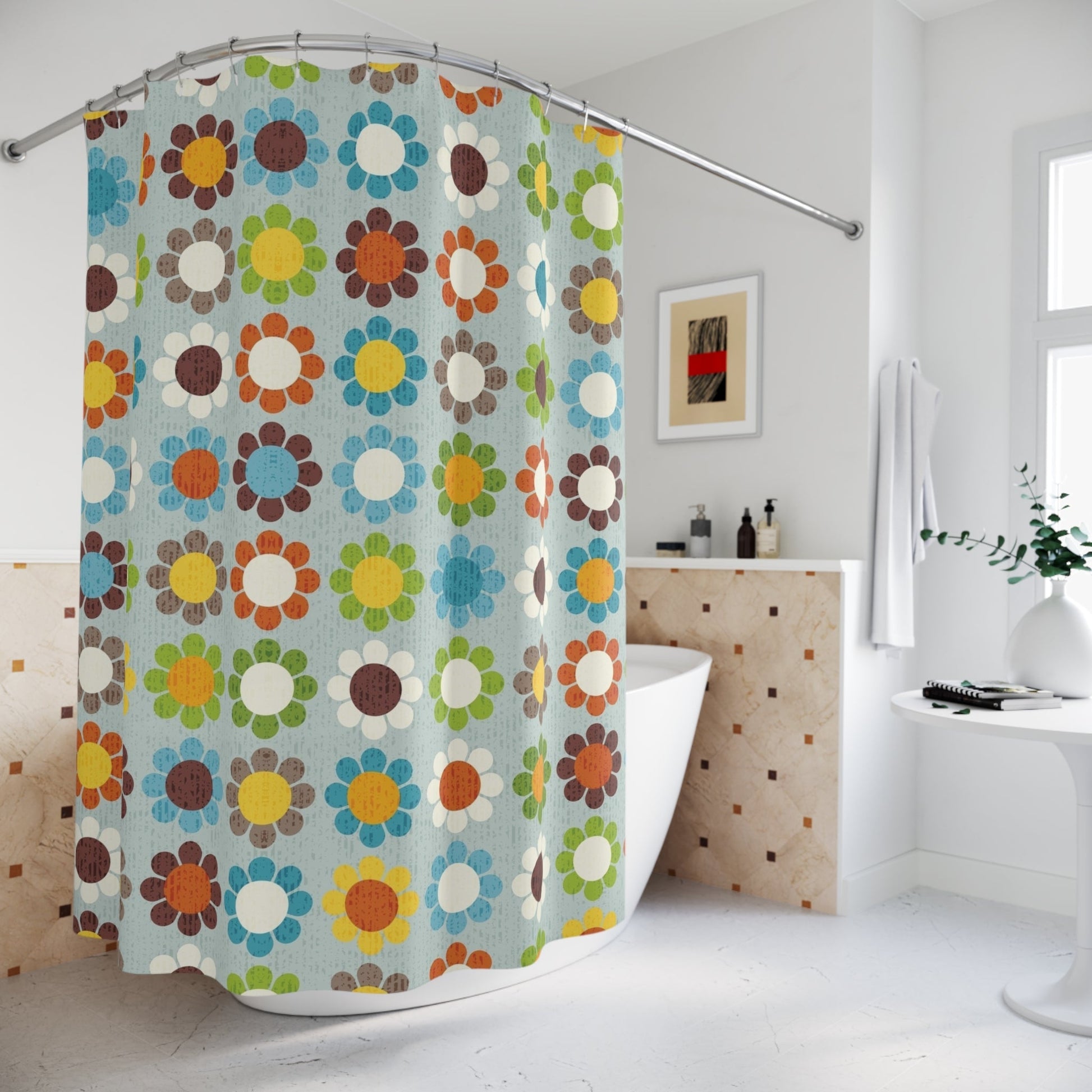 Colorful Floral Shower Curtain - Kia Day Design