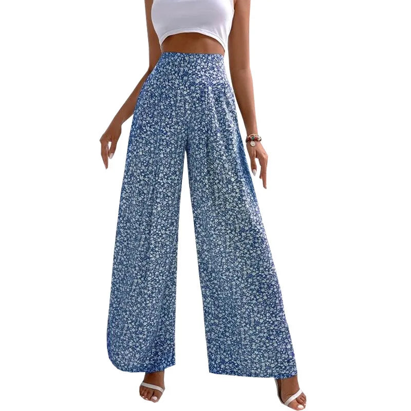 Women's Pants Floral Casual Loose Pants Waist Pants