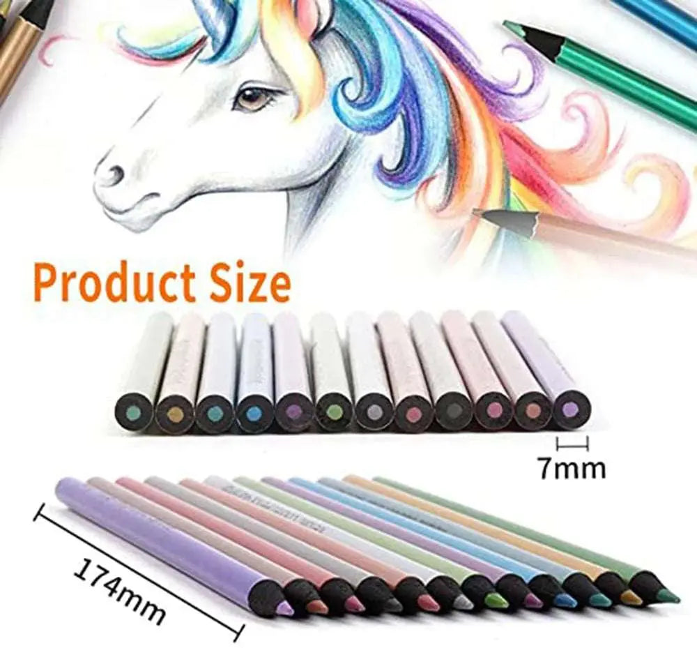 12 Colors Metallic Colored Pencil Set