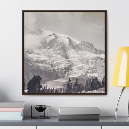 Mount Rainier Gallery Canvas Wraps Square Frame 30″ x 30″ Premium Gallery Wraps (1.25″) Walnut