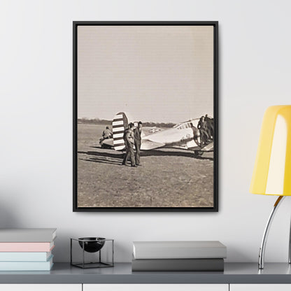 Army Pursuit Plane Ames Airport 1939 Gallery Canvas Wraps Vertical Frame 18″ x 24″ Premium Gallery Wraps (1.25″) Black