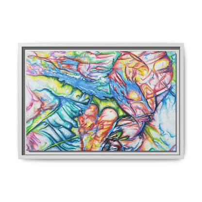 Multi-Color Abstract Framed Canvas Art Print - Kia Day Design