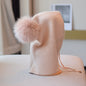 Cozy Rabbit Fur Winter Beanie - Lotus Root Pink Average Size - hat