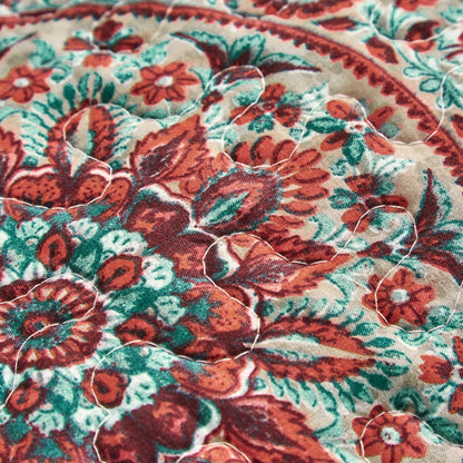 Tache Bohemian Desert Medallion Boteh Paisley Taupe Quilted Pillow Shams (TJ3502) - - Pillow Sham
