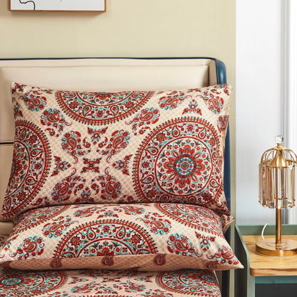 Tache Bohemian Desert Medallion Boteh Paisley Taupe Pillowcases (TJ3502) - - Pillowcase