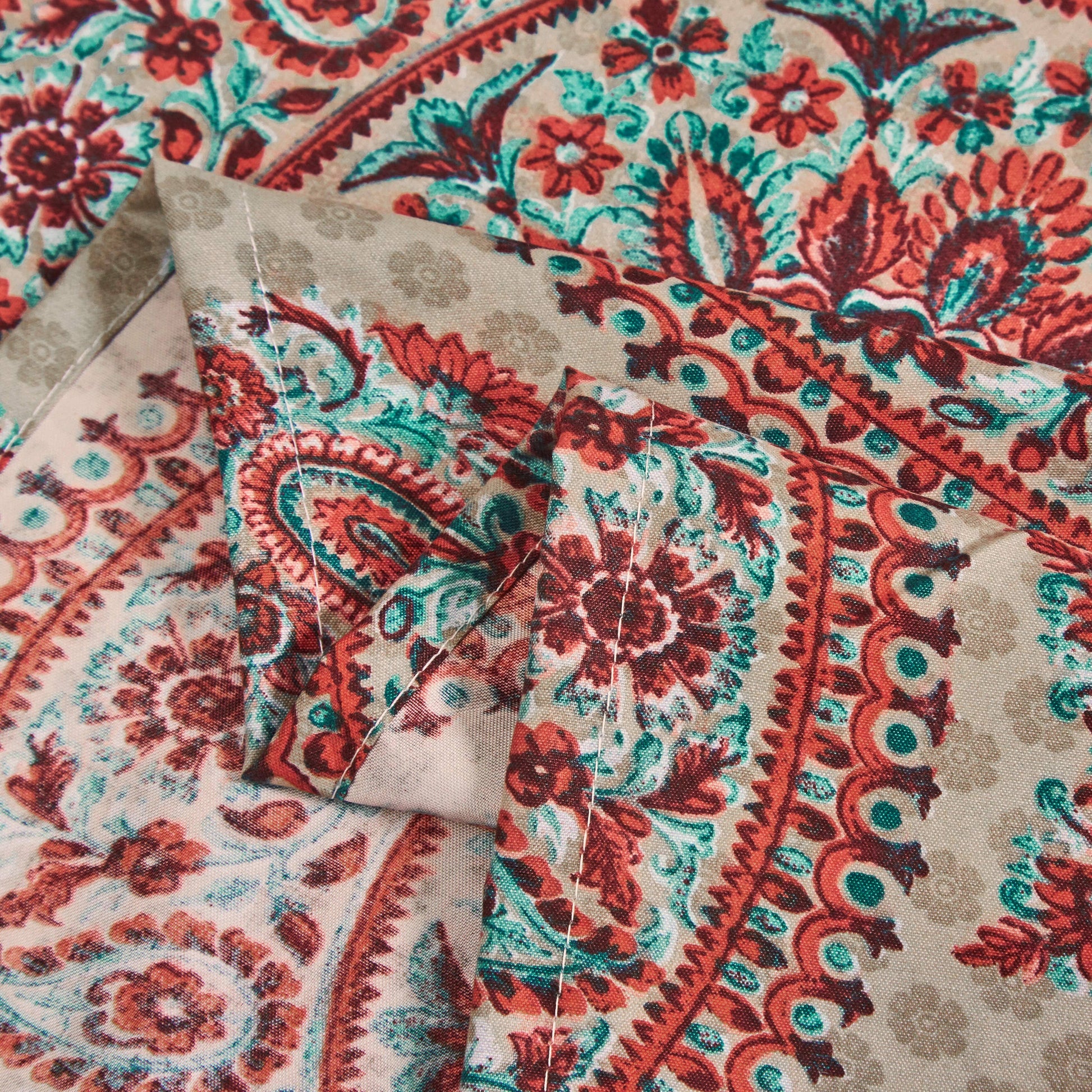 Tache Bohemian Desert Medallion Boteh Paisley Taupe Fitted Sheet / Flat Sheet (TJ3502) - - Bed Sheet
