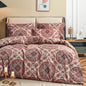 Tache Bohemian Desert Medallion Boteh Paisley Orange Blue Taupe Reversible Duvet Cover (TJ3502) - Cal King - Duvet Cover