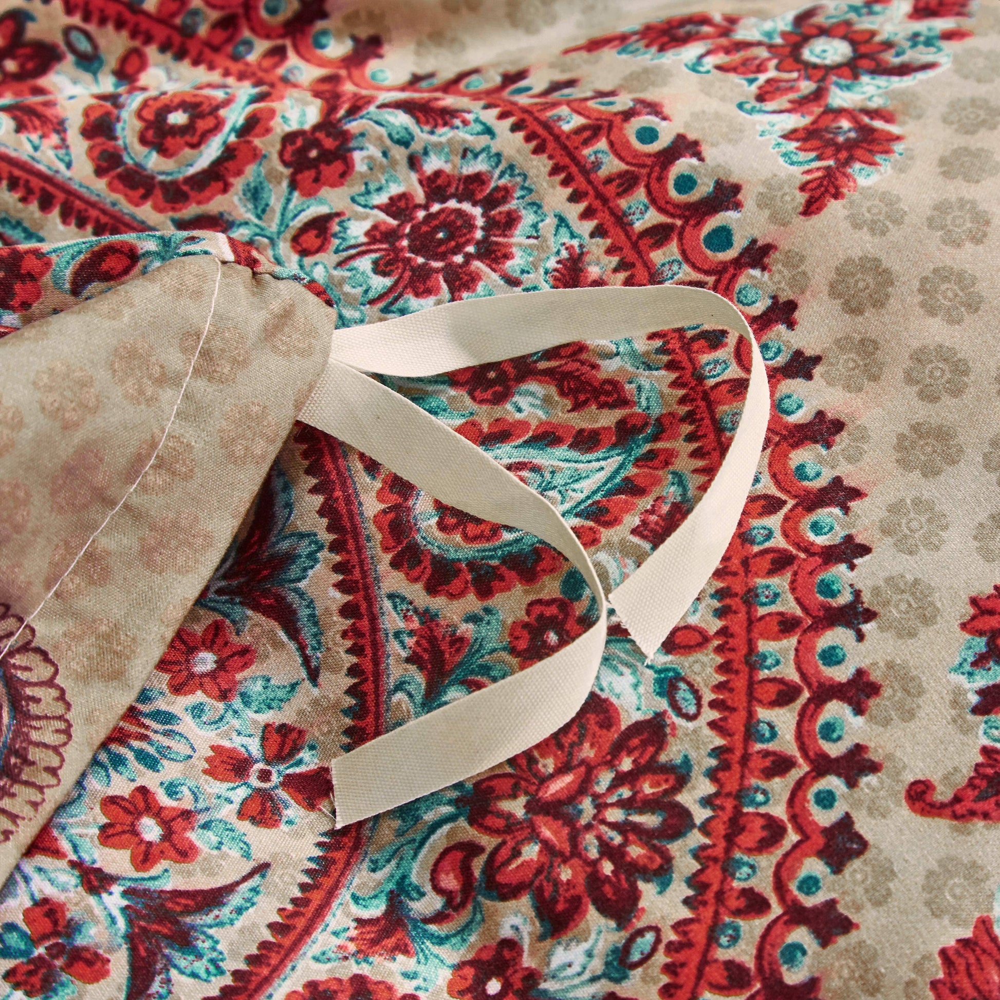 Tache Bohemian Desert Medallion Boteh Paisley Orange Blue Taupe Reversible Duvet Cover (TJ3502) - - Duvet Cover